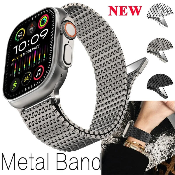 Magnetic Stainless Steel Strap for Smart Watch Bands 49mm 45mm 44mm 42mm Metal Belt Bracelet Smartwatch Ultra 2-Ultra Series 9 8 7 6 3 5 Se Replaceme
