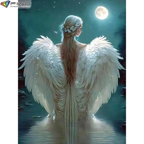 FIYO DIY 5D Angle Diamond Painting Kit for Adults, Full Drill Diamond Painting, Diamond Art Canvas Crafts Cross Stitch Crystal Embroidery Home Wall D