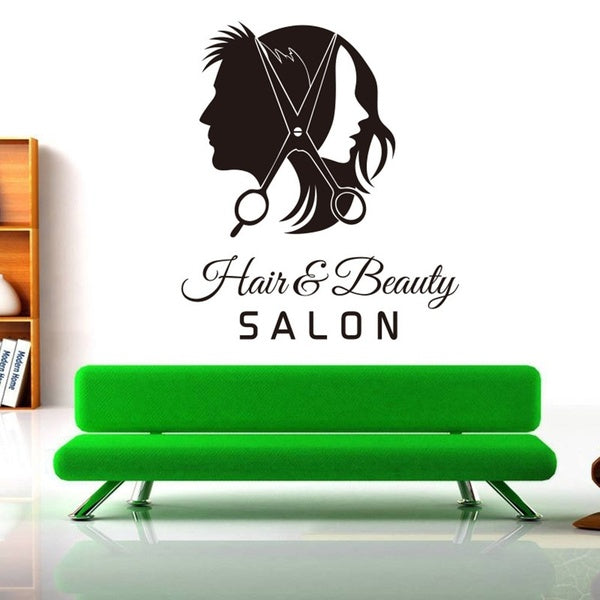 2018 NEW Wall Decal Hairdressing Vinyl Sticker Hair Salon Interior Removable Art Decor Window Sticker