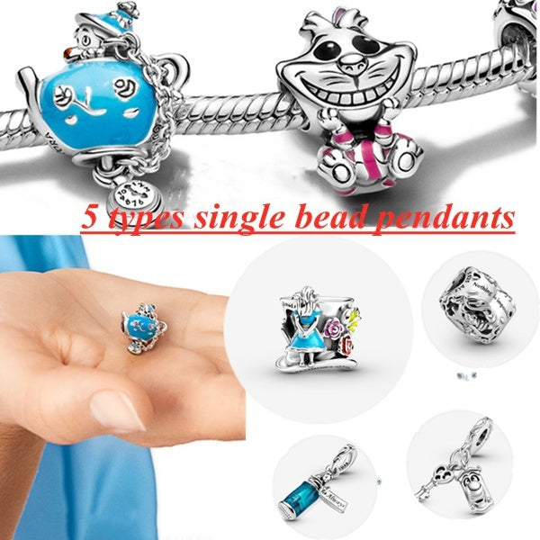 Newest Teapot 925 Pendants Bag Hanging Accesories Charm Silver Jewellery 5 Types Single Bead Peandants