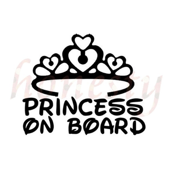 1Pcs 13.9x11.5 cm Princess On Board Baby Home Truck Van Wall Sticker Glass Laptop Window Car Decal Stickers