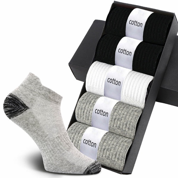 5 Pair-pack Men's Ankle Athletic Running Socks Low Cut Sports Tab Socks For Men and Women Size 38-48