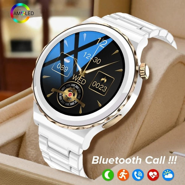 2023 New Ceramic Smart Watch Women Men Bluetooth Music Playback Dial Answer Call Watch, Sports Tracker Health Monitor NFC Access Control Waterproof S