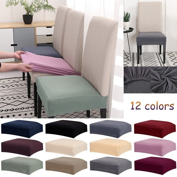 Spandex Dining Room Chair Seat Covers, Removable Washable Anti-Dust Dinning Chair Seat Cushion Slipcovers