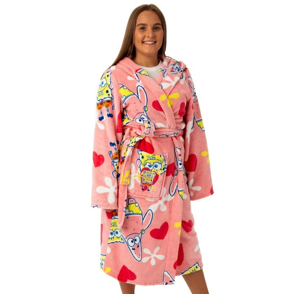 SpongeBob SquarePants Womens-Ladies Hooded Robe