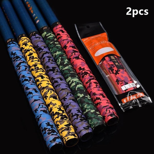 Camouflage Belt Fishing 2pcs Hand Sweat-absorbing Grip Rod Glue Handle 1.5m Keel Wrapping Non-slip Belt Baseball Bat Handle Belt