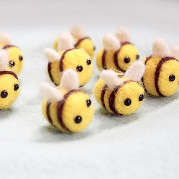 Needle Bee- Needle Felting - Handmade Needle Felted Bee- Wool Felt Great Gift