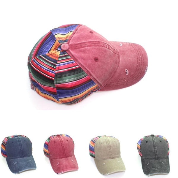 Casquette de Baseball à visière, nouveau Style, rétro, délavée et vieillie, rayée, déchirée, chapeau de Baseball, 2024