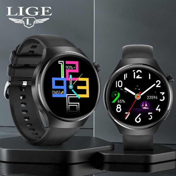 LIGE 2024 NFC GPS montre intelligente hommes montre boussole AMOLED écran montre HD Bluetooth appel étanche SmartWatch pour Huawei Xiaomi