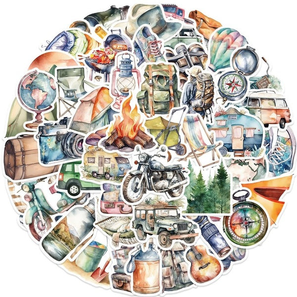 10-50pcs Outdoor Travel DIY Stickers Pack Scrapbooking Luggage Laptop Car Skateboard Decorative Waterproof Graffiti Decals