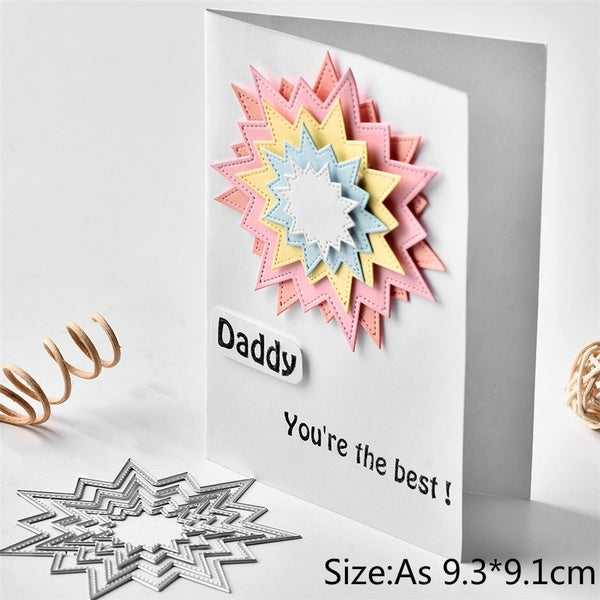 DIY Sunlight Star Frame Dies Artisanat Metal Cutting pour Scrapbooking Card Album Embossing Die Cut Template