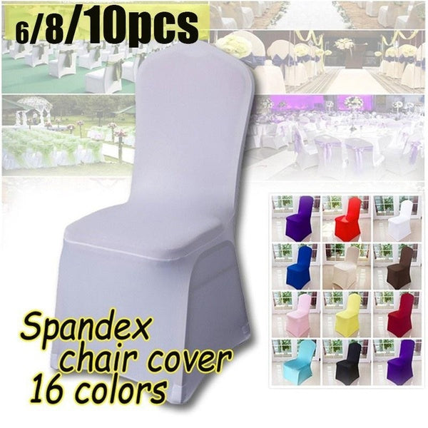 6-8-10pcs Wedding Chair Covers Protector Spandex Stretch Slipcover for Restaurant Banquet Hotel Dining Party Universal Chair Cover