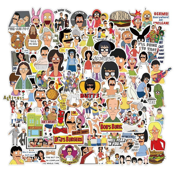 10-50Pcs Cartoon Drama Bob's Burger Sticker Graffiti Stickers for DIY Luggage Laptop Skateboard Motorcycle Bicycle Stickers