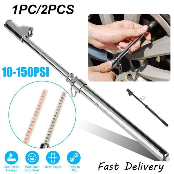 Dual Head Tire Pressure Gauge Heavy Duty Tire Pressure Gauge Range 10-150PSI For Car Truck RV