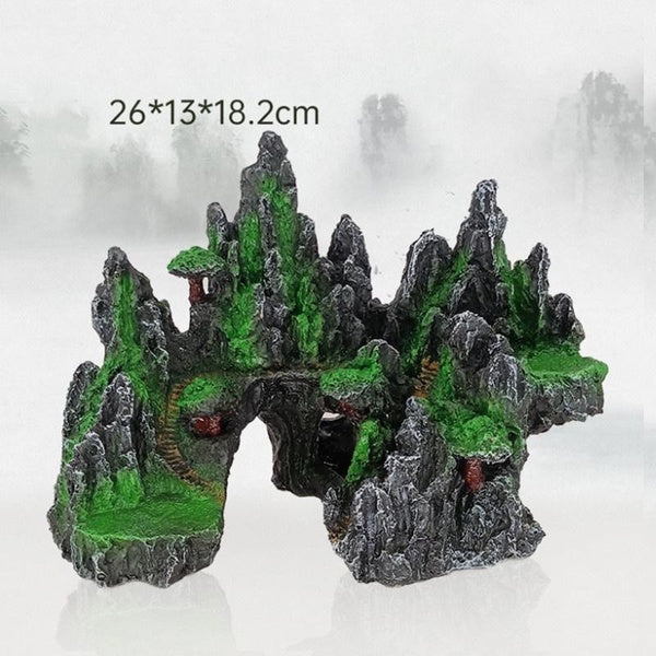 Décoration d'aquarium en résine, Simulation de rocaille, grotte cachée, pierre d'aménagement paysager, ornement d'aquarium