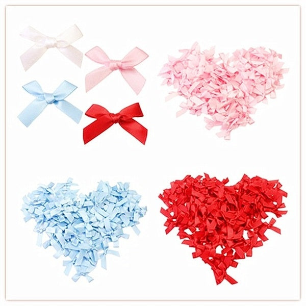 New 100Pcs Satin Ribbon Bow For Scrapbooking Card-making Craft DIY Handmade Decoration Supplies