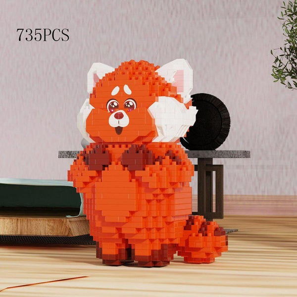 Idea Lovely Cartoon Animal Micro Diamond Block Lesser Panda Model Educational Toys For Kids Gifts Building Bricks no box