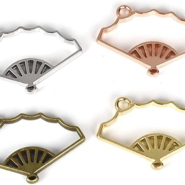 20 PCS Lunette pour la Fabrication de Bijoux en Résine-Rectangle Cadre Ouvert Pendentif Lunette Pendentif Dos Blancs Charmes Creux Assortiment Géomét