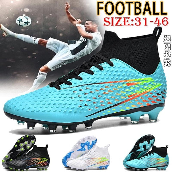 New High Quality Mens Women Soccer Shoes Non-Slip Turf Kids Soccer Cleats Professional Spikes Training Football Boots Boy Youth Outdoor AG Football C