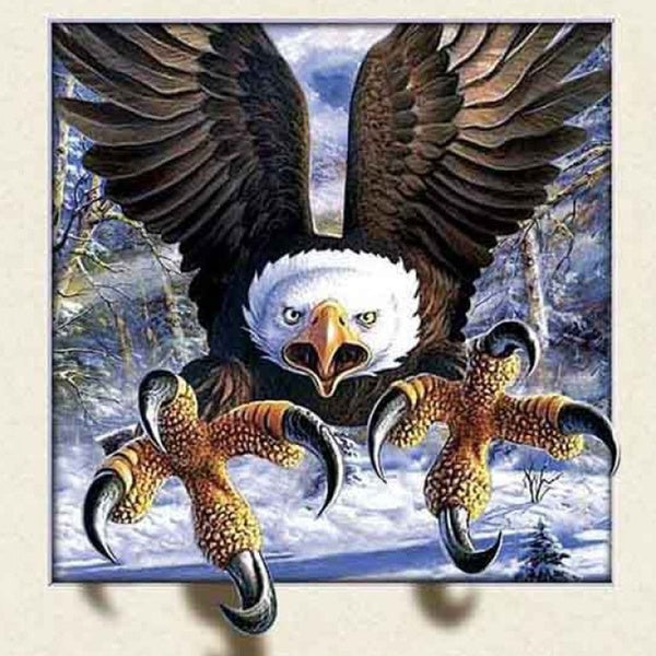 Eagle Animal DIY 5D Diamond Painting Full Drill with Number Kits Home and Kitchen Fashion Crystal Rhinestone Cross Stitch Embroidery Paintings Canvas