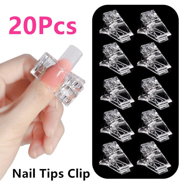 1-10-20Pcs Nail Clip Acrylic Nail Plastic Finger Polish Extension Tips Quick Building Mold UV Gel LED Manicure Art Builder Tool
