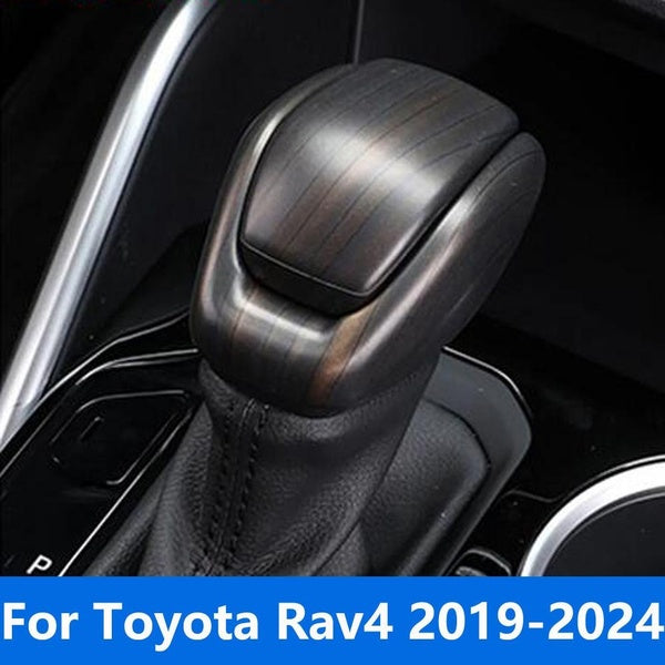 Matte-Carbon Fiber-Wood Grain Color AT Gear Shift Knob Head Cover Trim