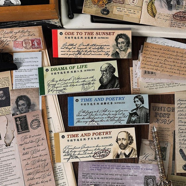 30 pièces autocollants d'art vintage matériel de décoration parfait pour la journalisation fournitures de scrapbooking bricolage