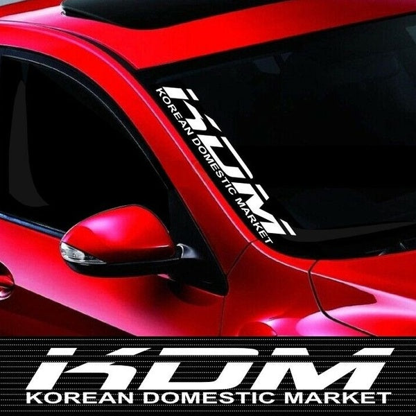 20" KDM #1 Street Racing Korean Flag Car Decal Sticker Side Windshield Banner