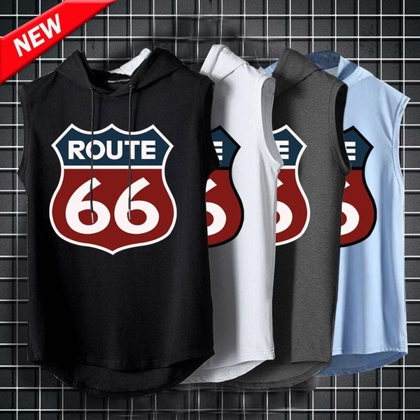 Summer Men's Fashion Hooded Gym Fitness Tank Top Male Elastic Casual Sleeveless T-shirt Sports Vest Plus Size 3XL