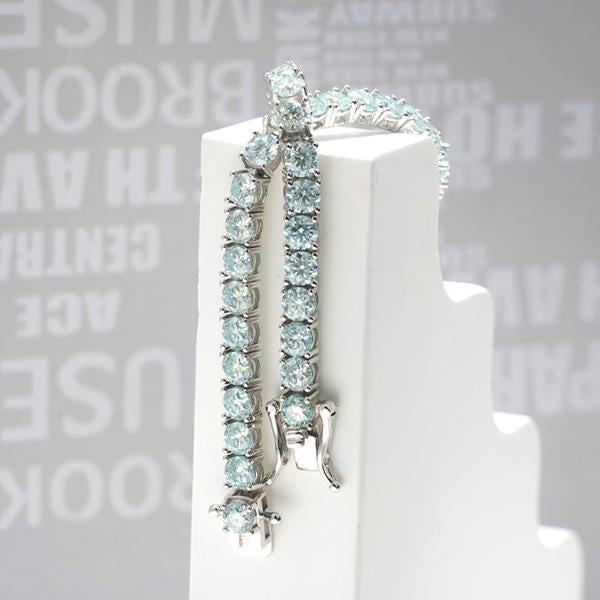 TIANZUAN New Tennis Bracelet Color Round Moissanite Hip Hop Trendy 3mm Moissanite 925 sterling silver Jewelry Wedding Bracelet For Women Men