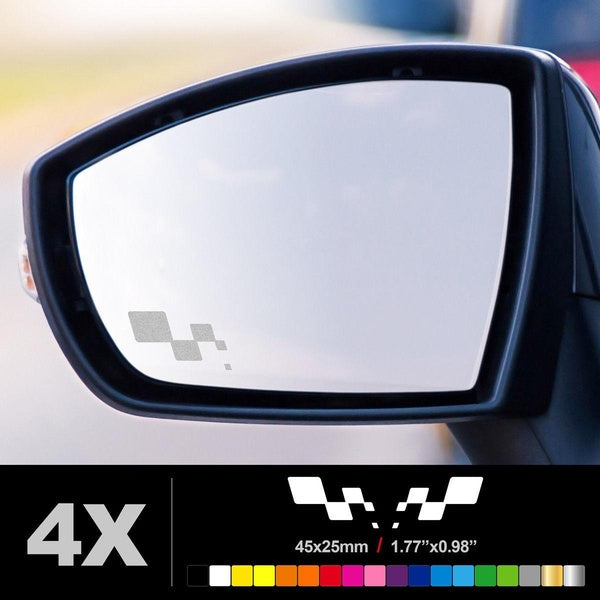 for RENAULT SPORT RS FLAG Wing Mirror Glass Silver Car Decal Stickers