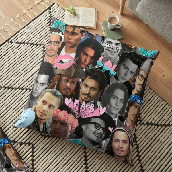 Johnny Depp Collage Square Pillow Case Sofa Decorative Throw Pillow Cushion Cover Home Accessories