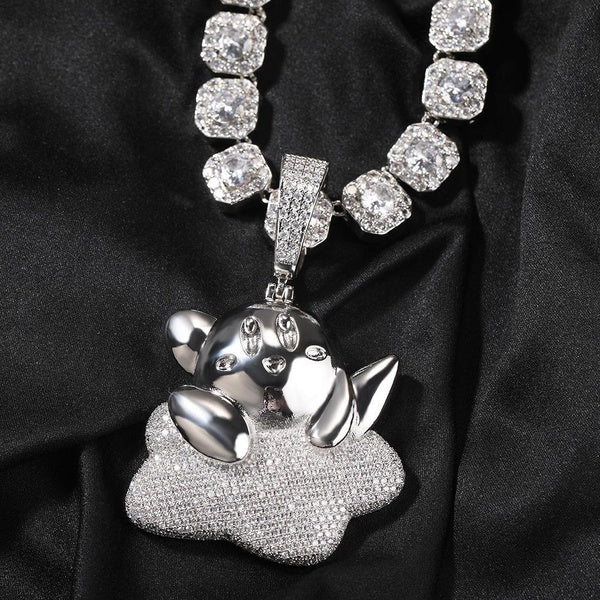 Hip Hop Jewelry Iced Out Cartoon LOVE BEAR Pendant Necklace for Men Women Gold Plated Bling CZ Simulated Diamond Rapper Accessories Matron Inn