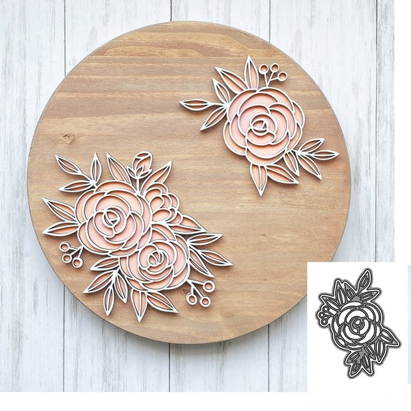 Beautiful Rose Flower Leaves Metal Cutting Dies for DIY Scrapbooking Album Paper Cards Decorative Crafts Embossing Die Cuts