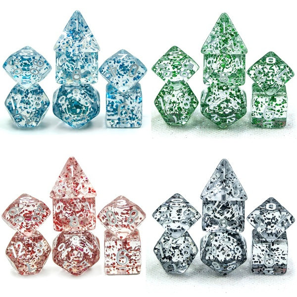 d & d Dice Set Fit Donjons et Dragons D & D RPG Jeux de rôle Transparent Glitter Polyhedral Dice