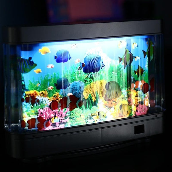 Artificial Tropical Fish Tank Lamps Aquarium Decorative Night Light Virtual Ocean Dynamic LED Table Lamp Cute Room Decor Gift