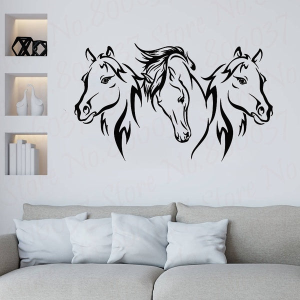 Horse Head Wall Sticker Bedroom Children Room Animal Wall Decal Living Room Vinyl Home Decor