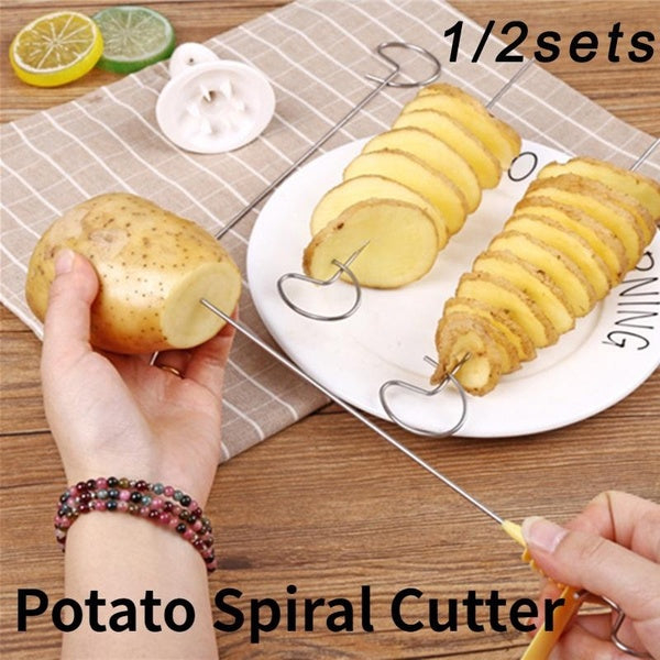 1-2Set Multifunctional Manual SpiralPotato Slicer Kitchen Supplies Cutter Cucumber Slicer Kitchen Accessories Vegetable Cutter Kitchen Gadgets
