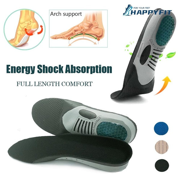 HAPPYFIT Orthotic Insole Arch Support PVC Flat Foot Health Shoe Insole Pad Sport Running Insoles Shoes Insert Pad Orthopedic Insoles for Women Men
