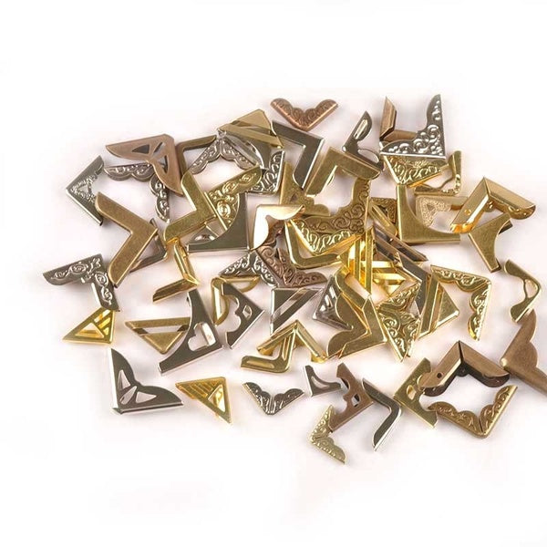 50Pcs Mixed Corner Protectors Metal Crafts For Albums Menus Photo Folders Scrapbooking Protectors Decor DIY Supplies CP2327