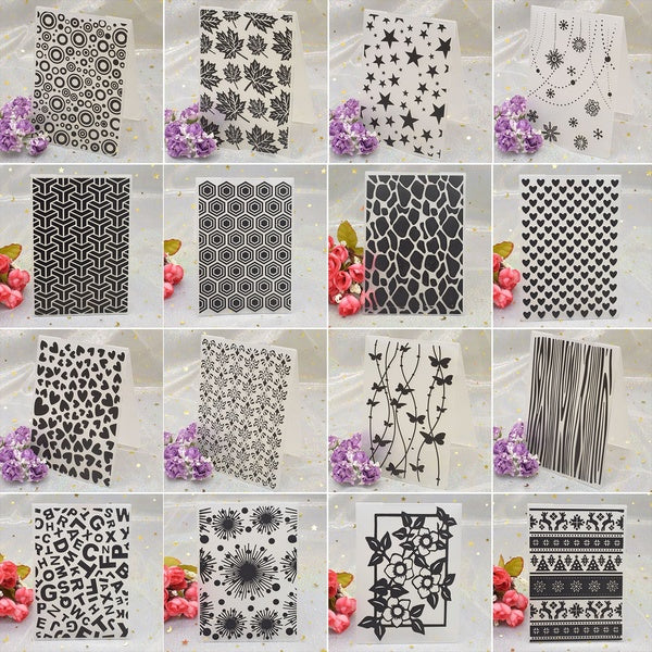 Dossier de gaufrage en plastique de fleurs d'étoiles de coeur pour le fond de carte de Scrapbooking de bricolage faisant le pochoir de gaufrage de pa