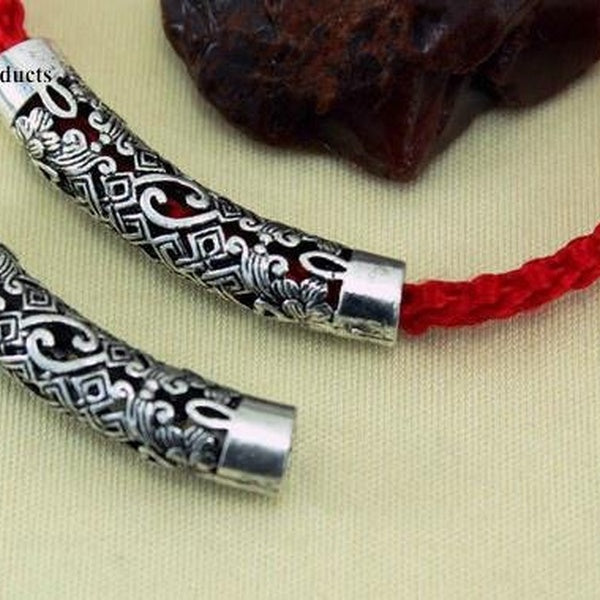 10 pièces-lot tube d'espacement en argent tibétain perles en vrac connecteurs de perles d'espacement pour la fabrication de bijoux à bricoler soi-mêm