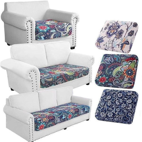1-3 Seat Banana Leaf Bohemia Printed Stretch Sofa Seat Cushion Cover Replacement Chair Cushion Covers Stretchy Couch Protector Decor