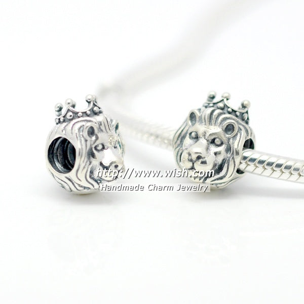 100% 925 argent bijoux à bricoler soi-même Lion pendentif à la mode charmes ajustement perles européennes Bracelets collier