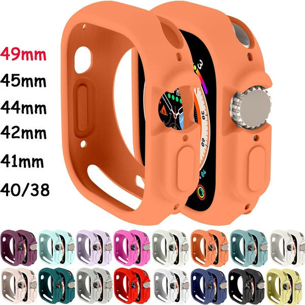 Case Bumper for Apple Watch Ultra 2-Ultra49mm 9 8 7 41mm 45mm 44mm 40mm 42mm 38mm Silicone Soft Smartwatch Protective TPU Screen Protector Frame Acce