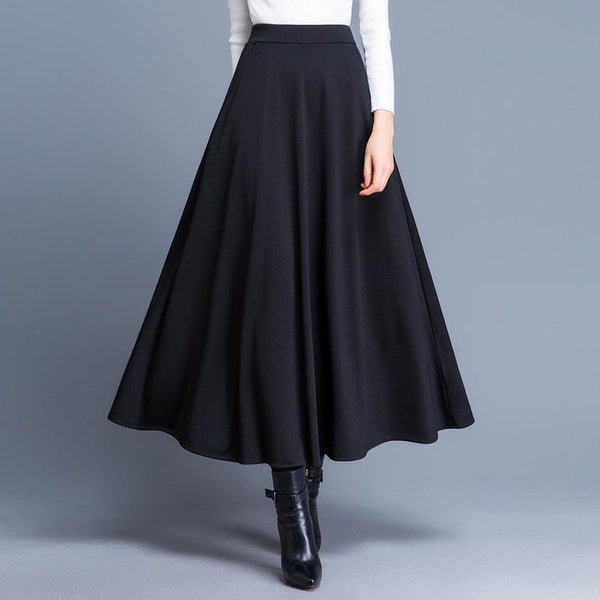 New Half-length Skirts with Big Swings Long Skirts Ladies High Waist Autumn and Winter Skirts