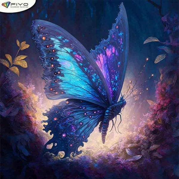 FIYO Butterfly DIY 5D Diamond Painting Full Drill with Number Kits Home and Kitchen Fashion Cross Stitch Embroidery Paintings Canvas Pictures Wall De