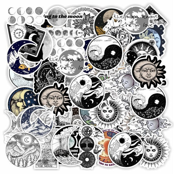 10-50pcs Triple Moon Goddess stickers Gothic Sun Moon graffiti Stickers for DIY Luggage Laptop Skateboard Motorcycle Bicycle Stickers