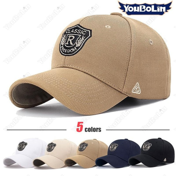 5 couleurs mode hommes et femmes Internet célébrité tissu d'ananas 'CLASSIC', 'R', 'FREE DOM' élément de lettre fil d'or casquette de baseball brodée