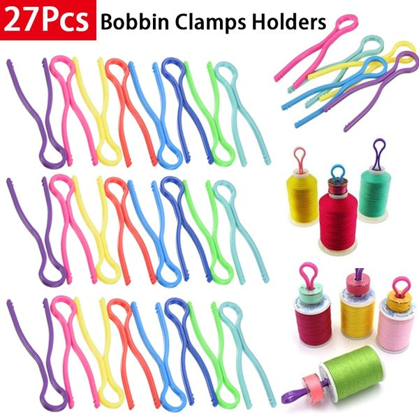 27Pcs Thread Spool Huggers Bobbin Clamps Holders Keep Thread Spools From Unwinding Peels Sewing Accessories